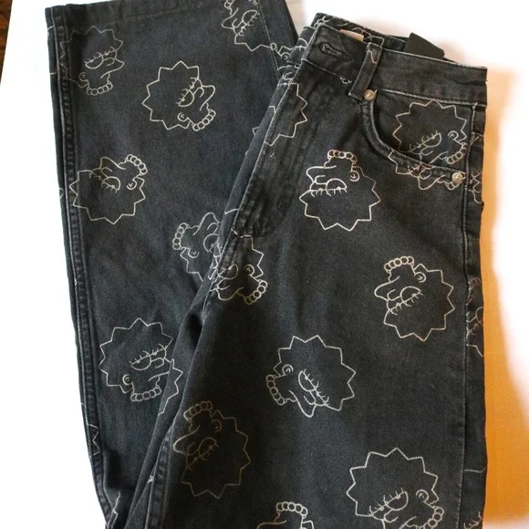デニム・ジーパン MOTHER Cotton blend jeans with back logo label Mother Cotton Blend Jeans With Back Logo Label